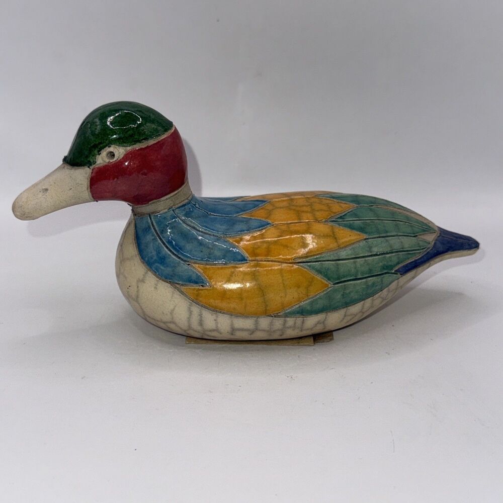 Vintage Raku Duck Figurine 1995 South Africa
